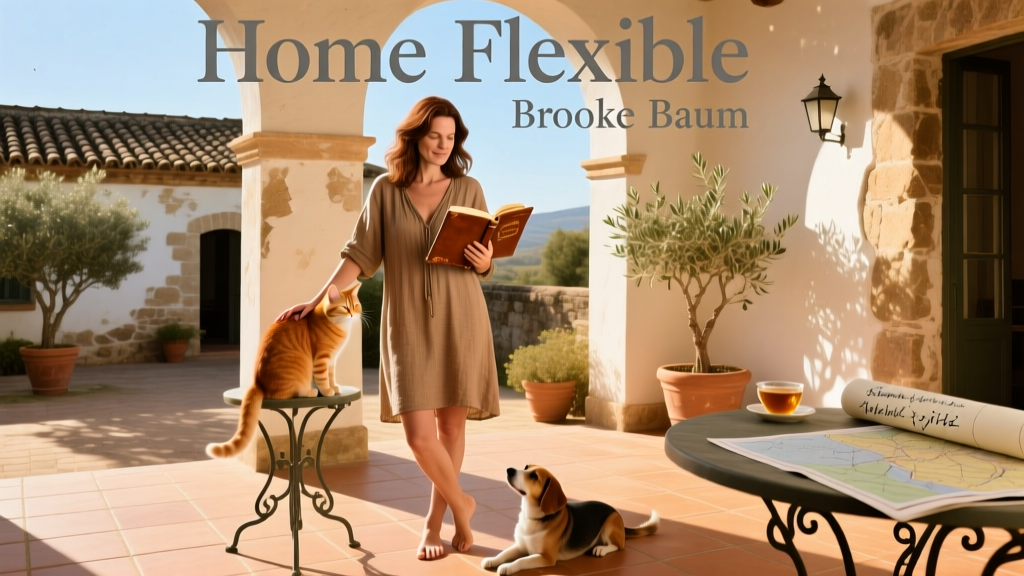 Cover of Brooke Baum's book 'Home Flexible: Stories from Life as a Nomadic Traveling House Sitter'