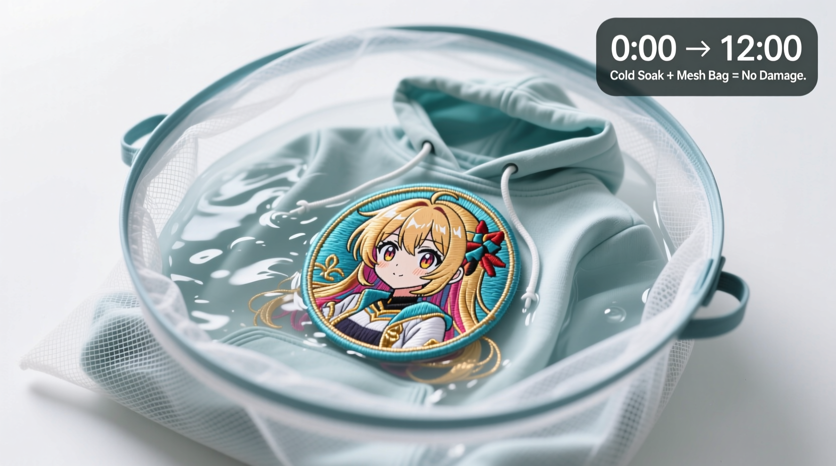 how to wash embroidered anime hoodie patches safely