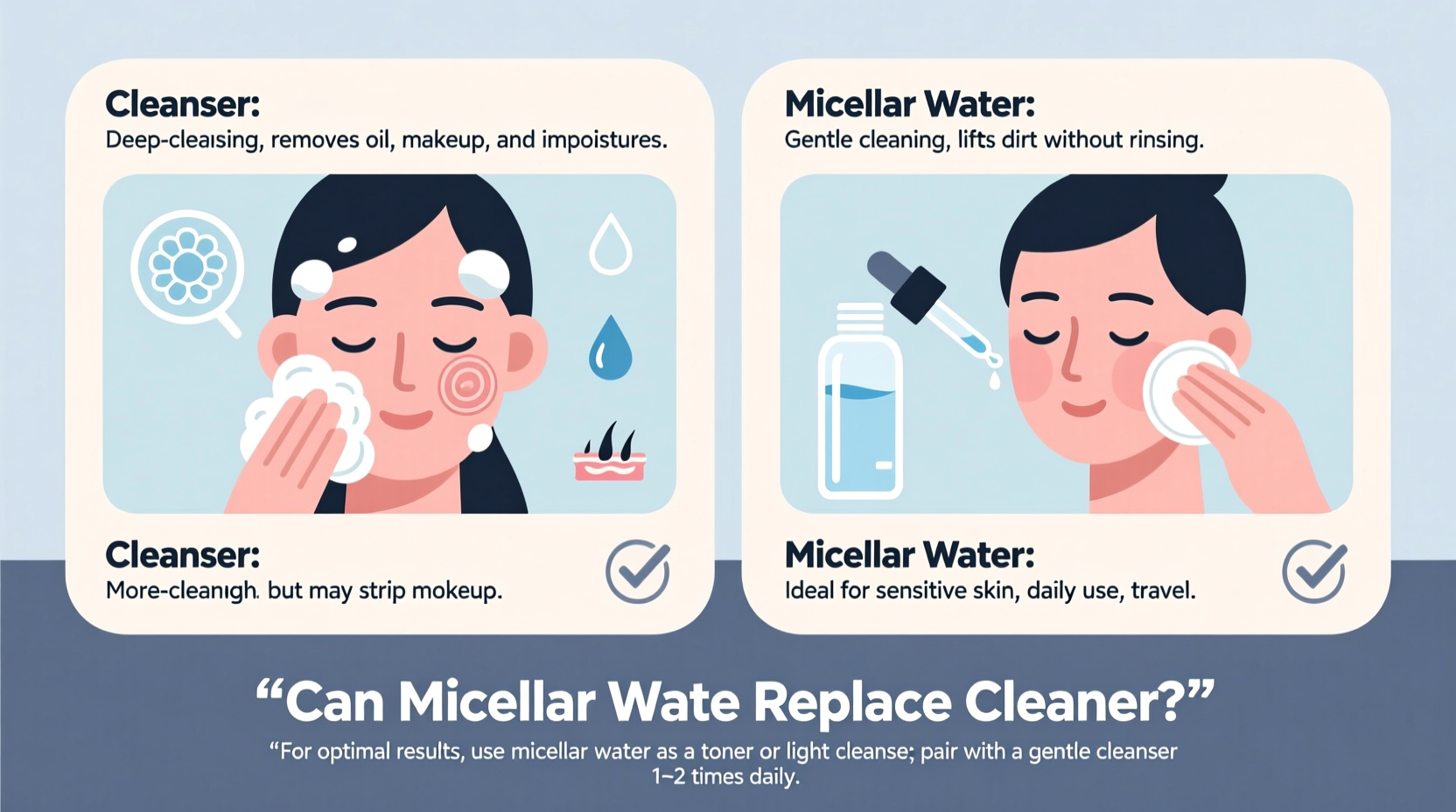 can micellar water replace cleanser in a skincare routine effectively
