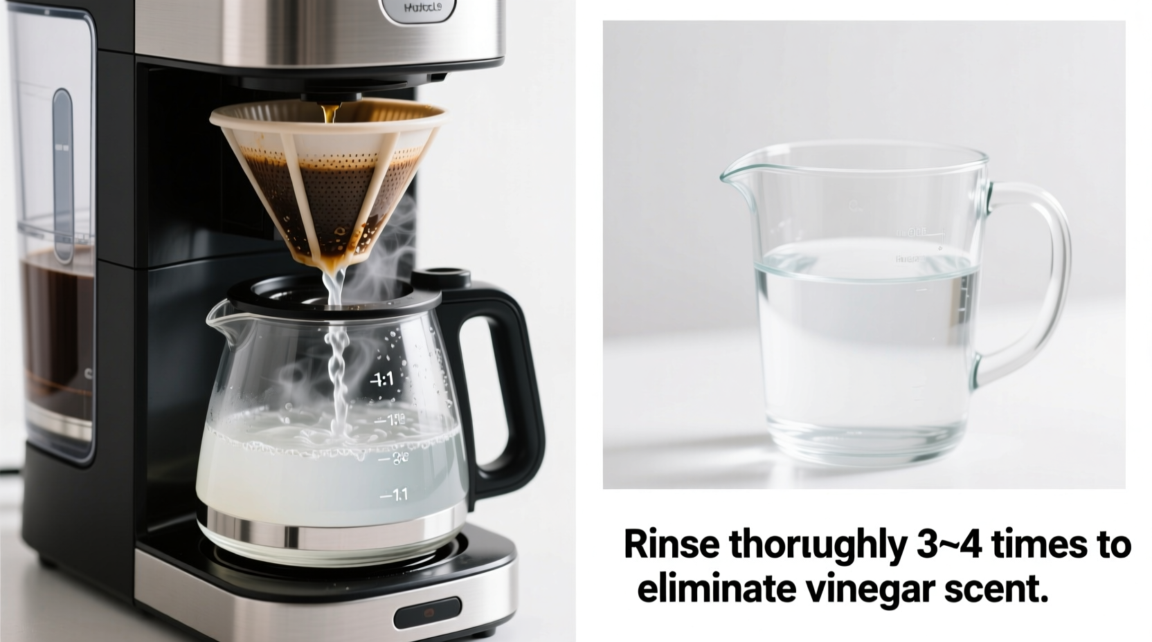 how to clean a coffee maker with vinegar without leaving a lingering smell