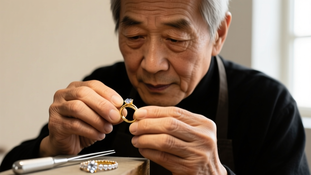 Close-up of a jeweler's hands using flat-nose pliers to bend a thick 14-gauge sterling silver wire into a love knot shape on a textured bench pin