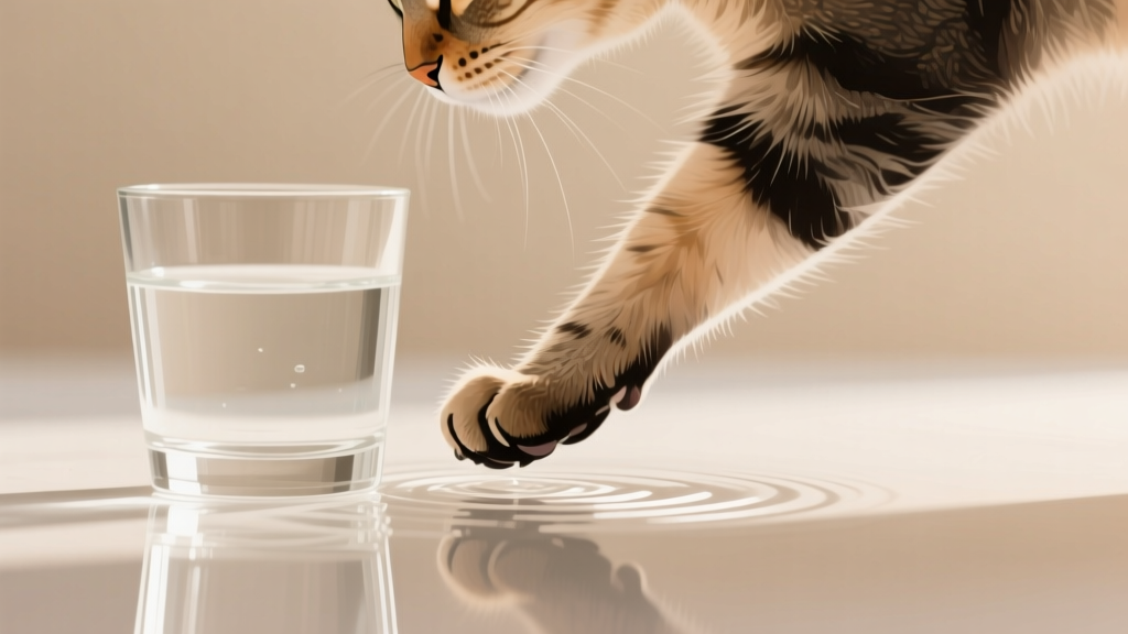 Cat Paw Tapping Water: Testing Before Drinking