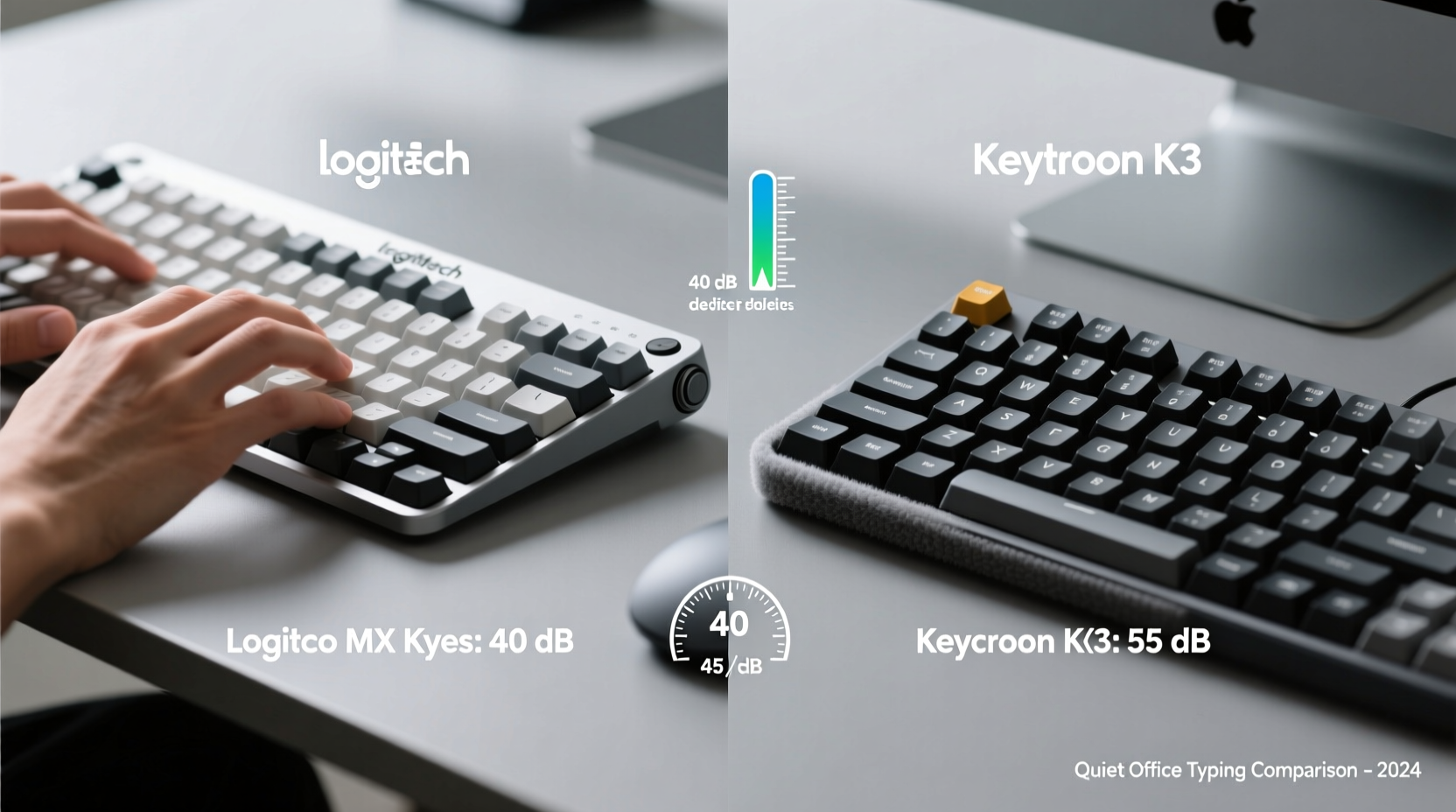 logitech mx keys vs keychron k3 which keyboard is quieter for office use