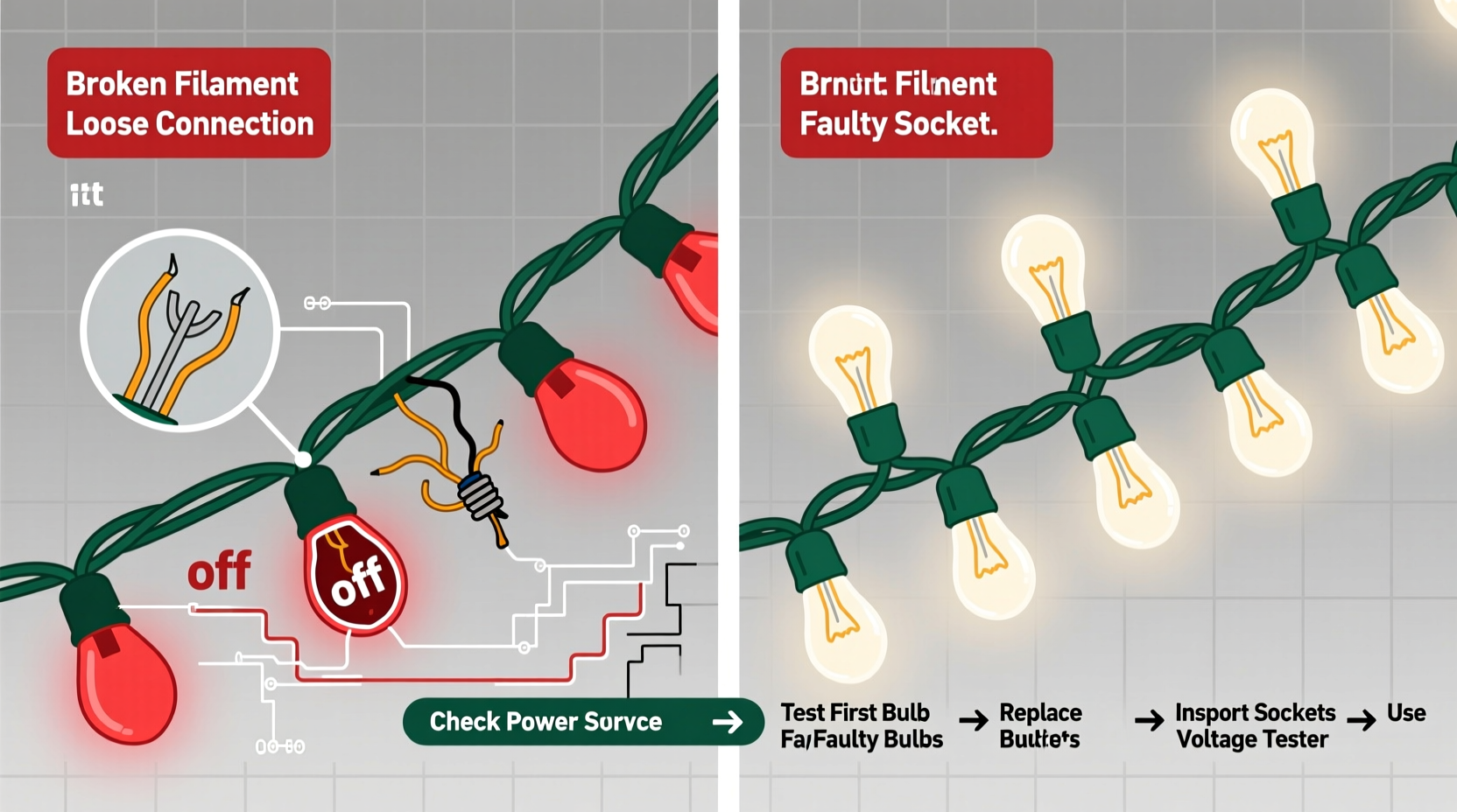 why are some christmas lights not staying lit troubleshooting faulty strands