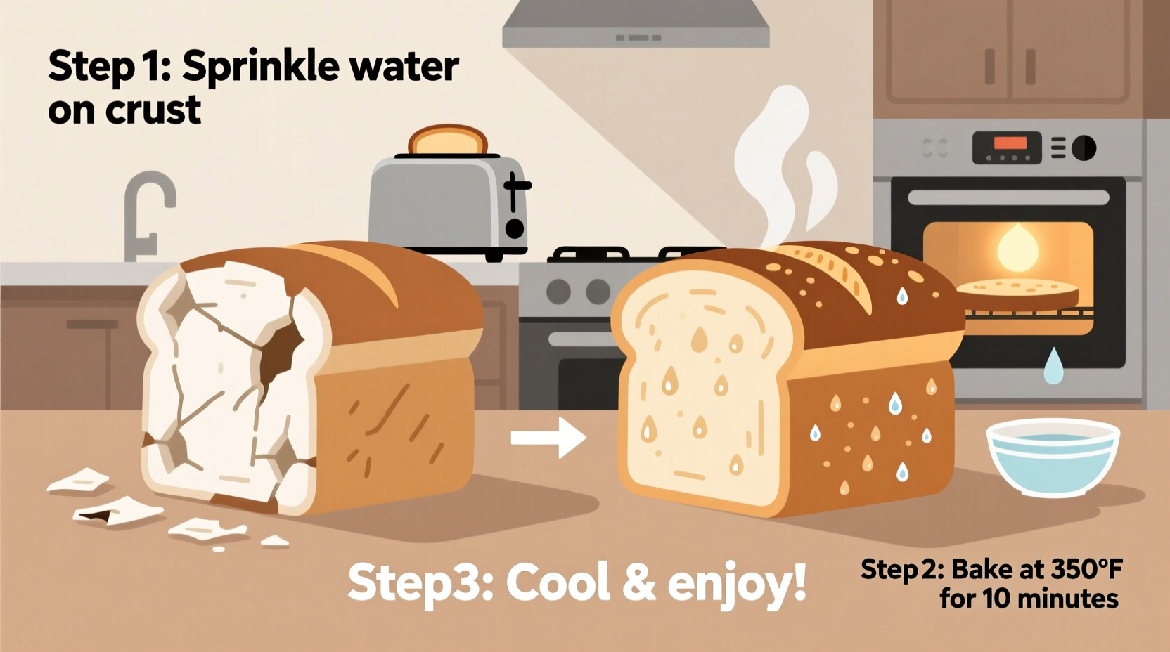 how to revive stale bread without wasting it