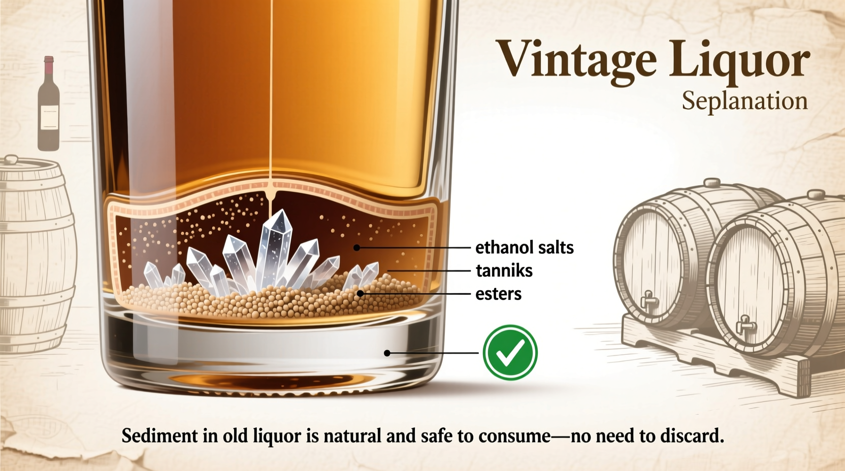 why does old liquor sometimes form sediment is it safe to drink