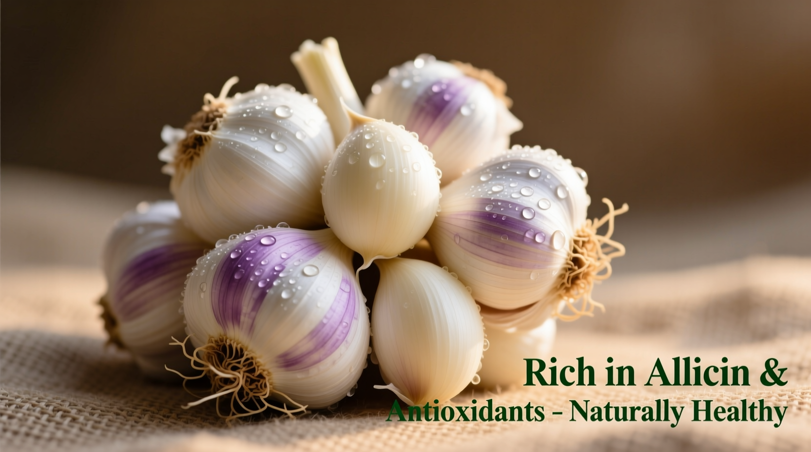 Fresh garlic cloves with nutritional benefits