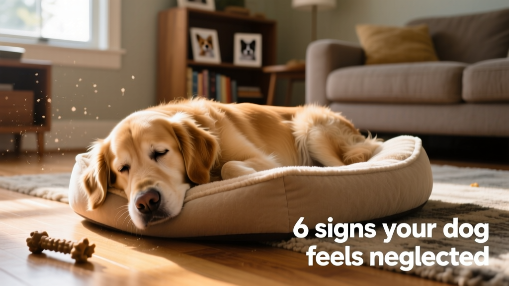 A dog lying motionless on a cozy dog bed, looking unusually lethargic
