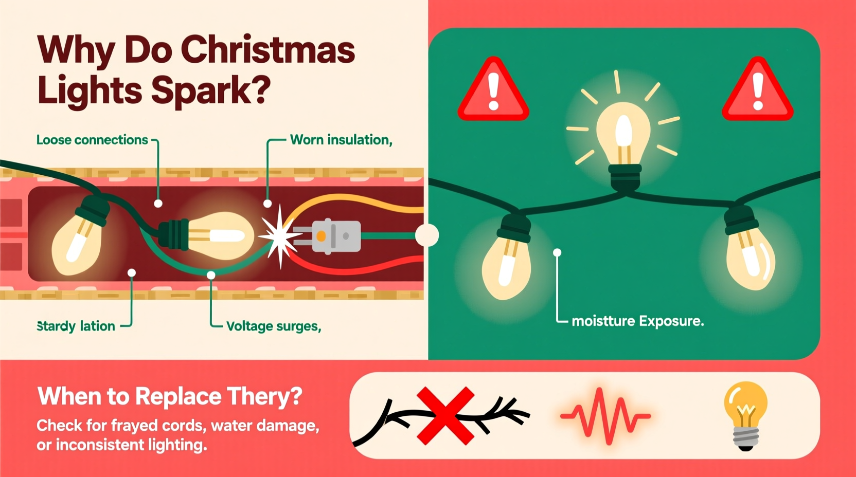 why do christmas lights spark and when should you worry