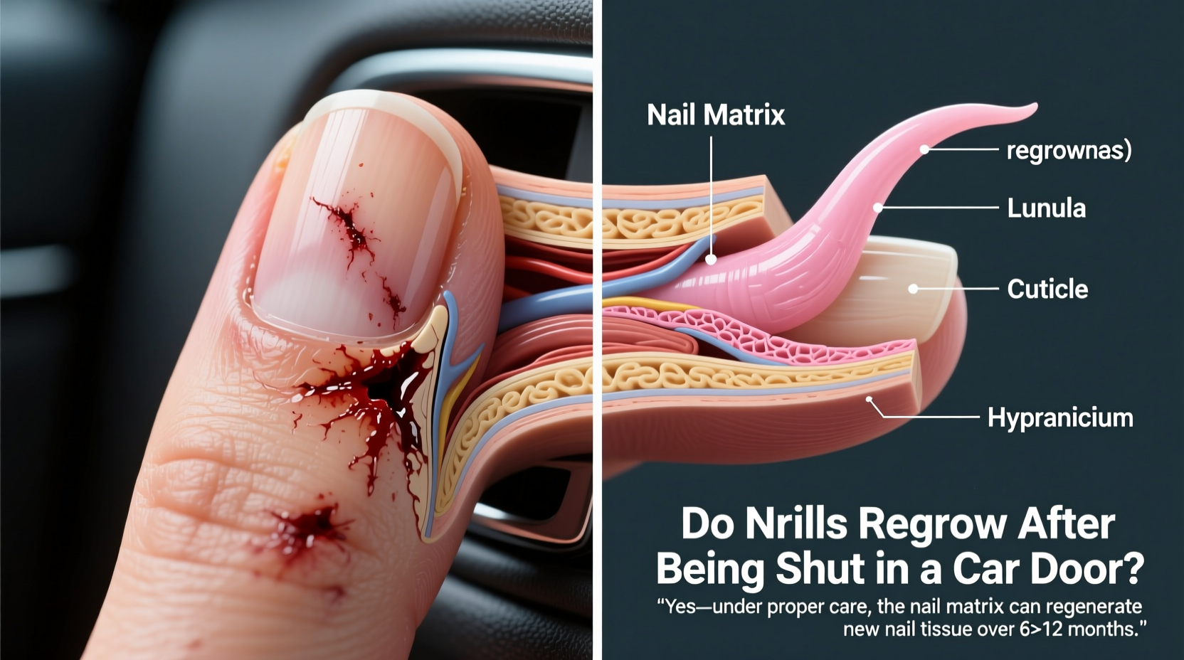 do nails regrow after being shut in a car door