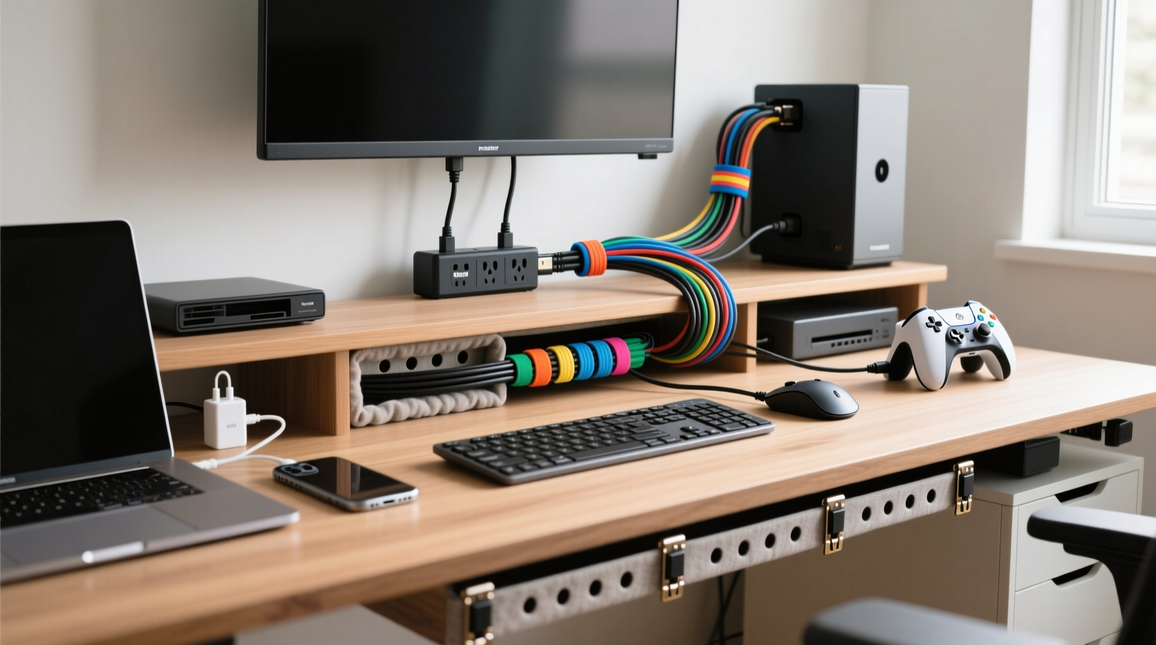 how to organize cables for multiple devices without labels