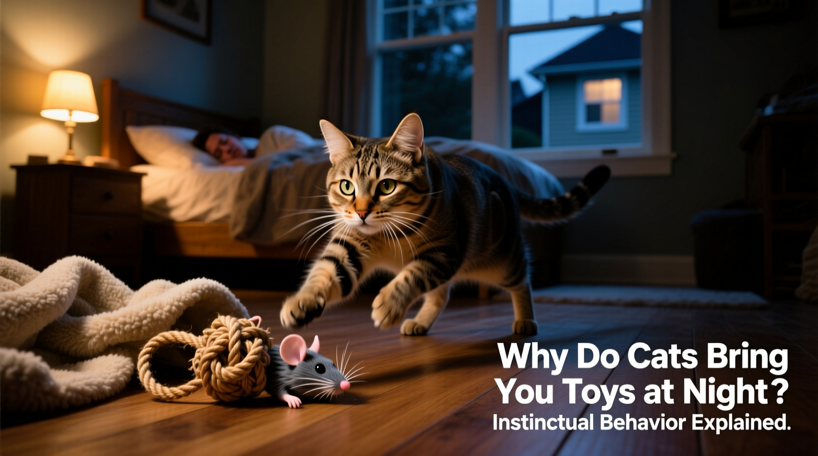 why do cats bring you toys at night instinctual behavior explained