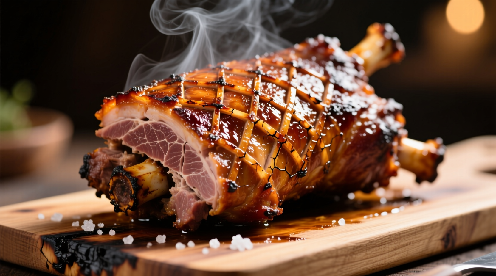 Perfectly roasted pork shoulder with crispy exterior