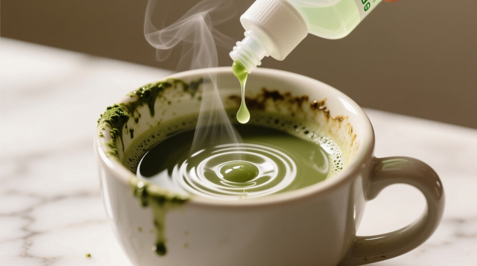 how to remove dried matcha latte stains