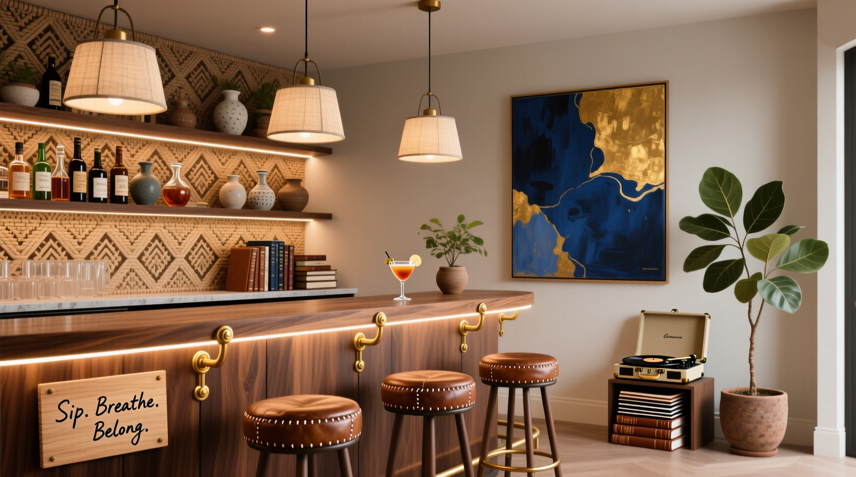how to design a mood board for your dream home bar