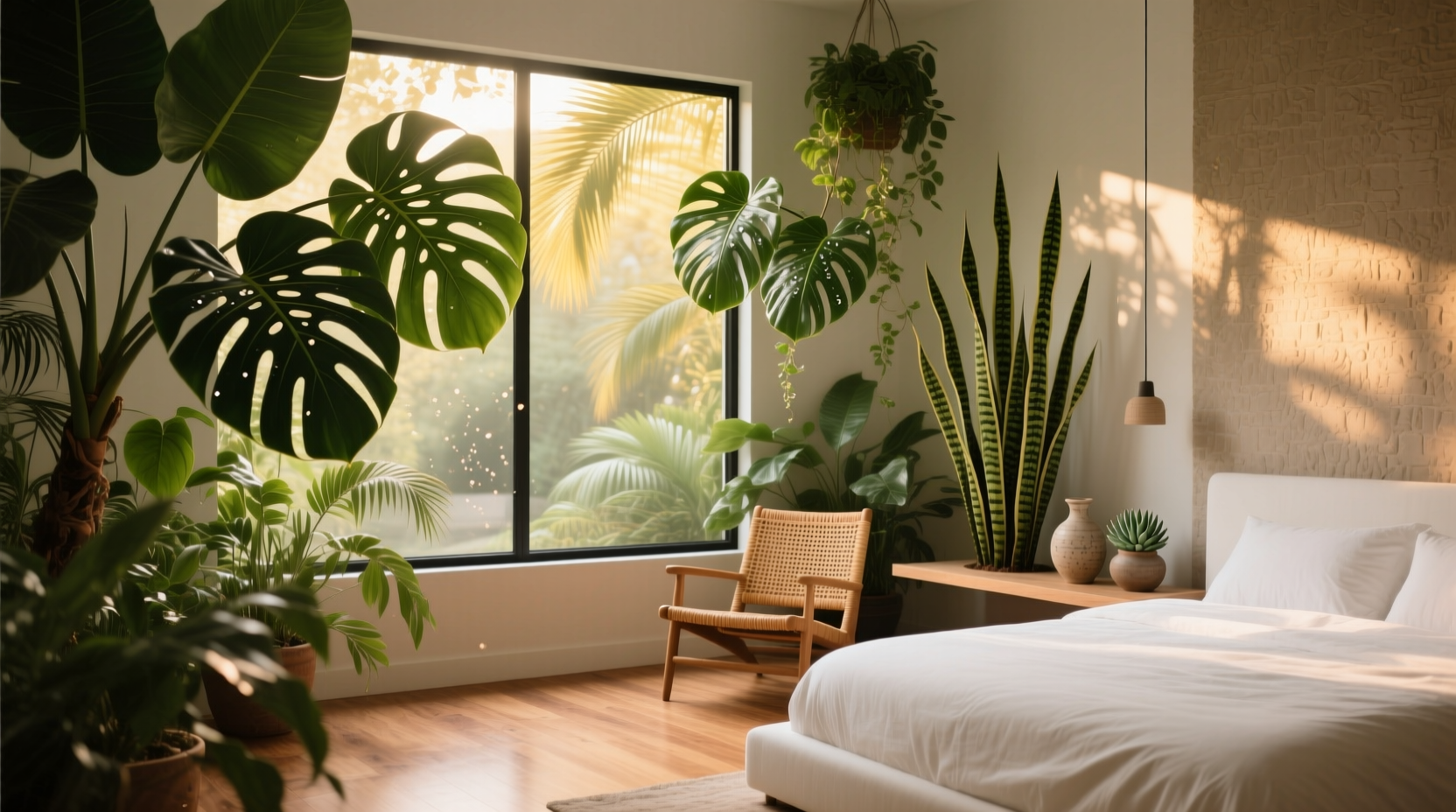 large bedroom plants