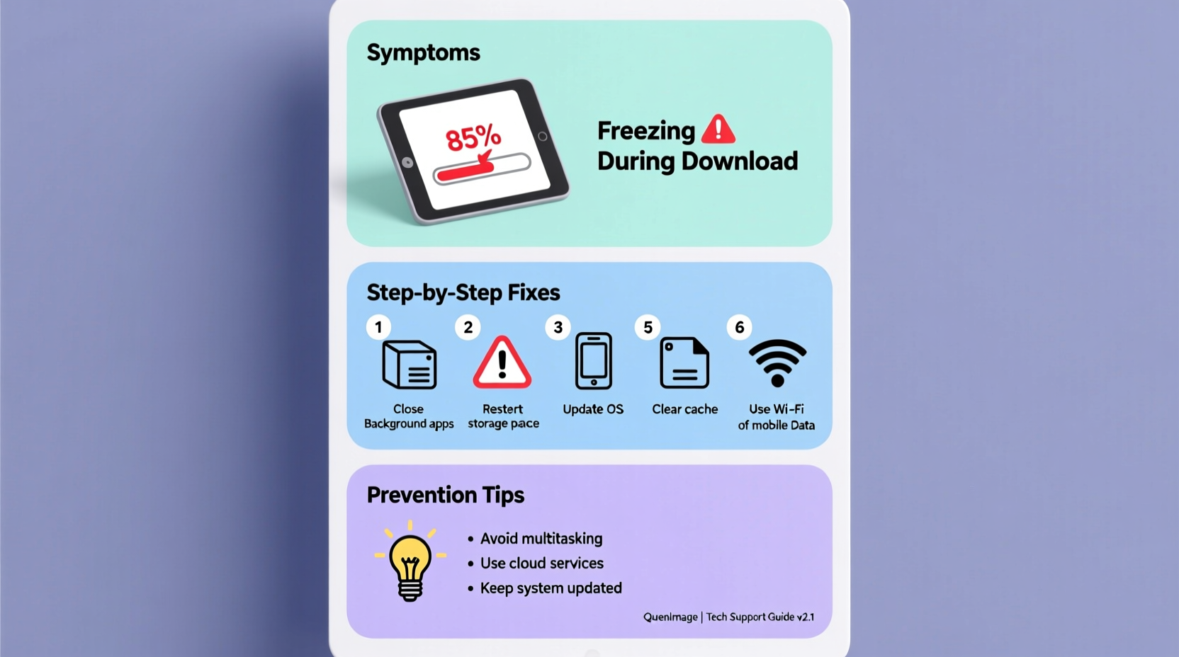 why does my tablet freeze when downloading large files troubleshooting steps