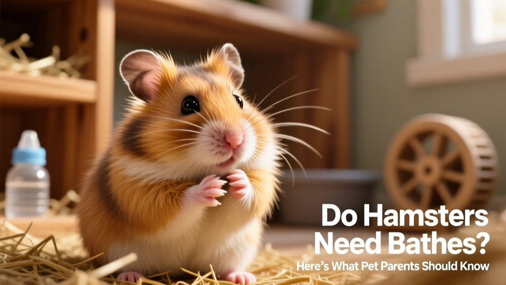 Close-up of a golden hamster grooming itself with its paws