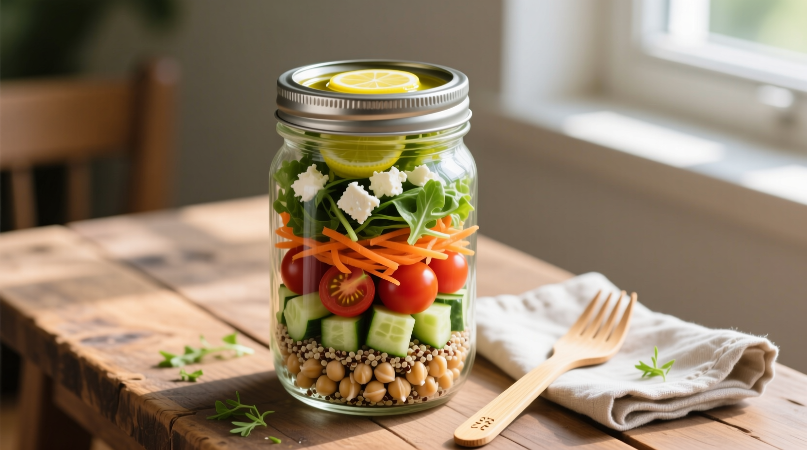 make salad in a jar for an easy grab and go lunch that