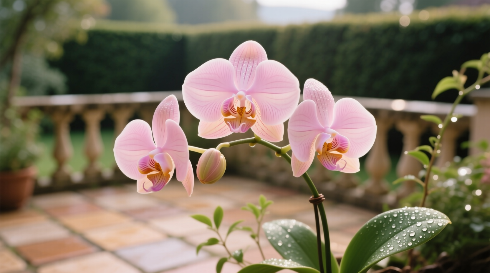 light pink orchids