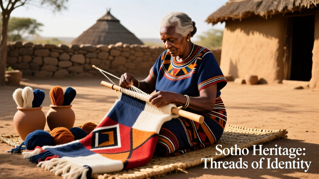 South African Sotho Blanket Weaving And Symbolic Wool Dyeing