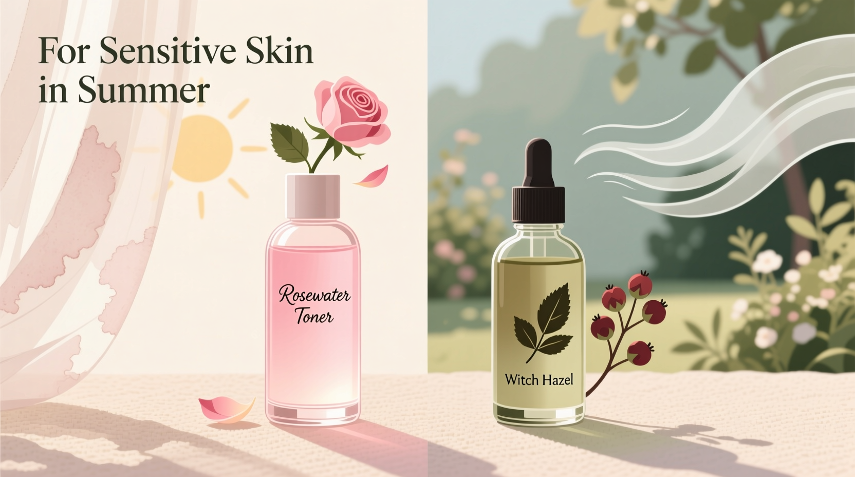rosewater toner vs witch hazel which is better for sensitive skin in summer