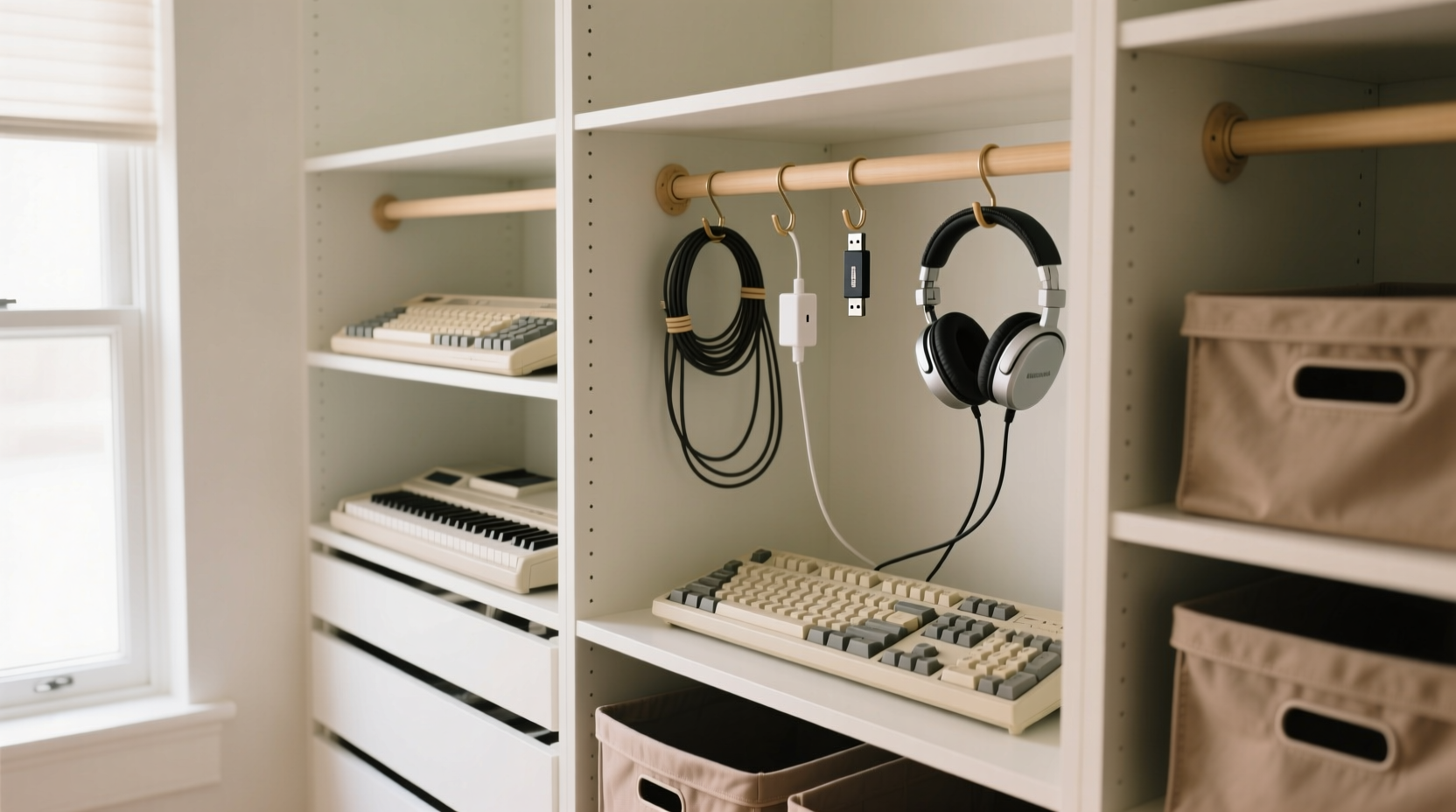 closet organization tips tension rod tech hack