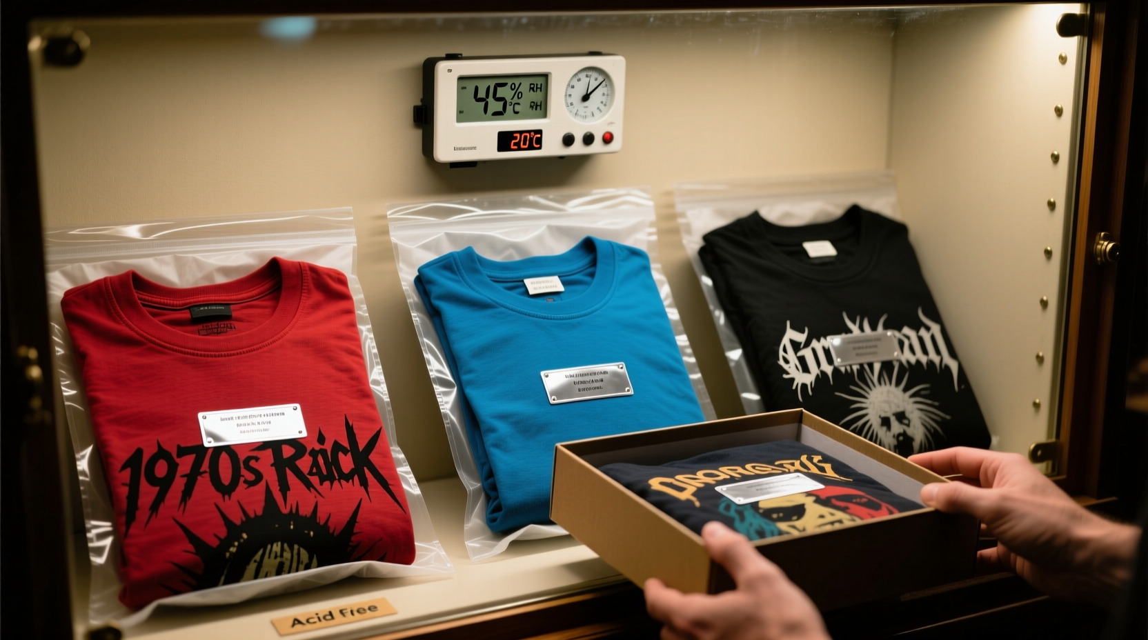 how to store vintage band tees without yellowing