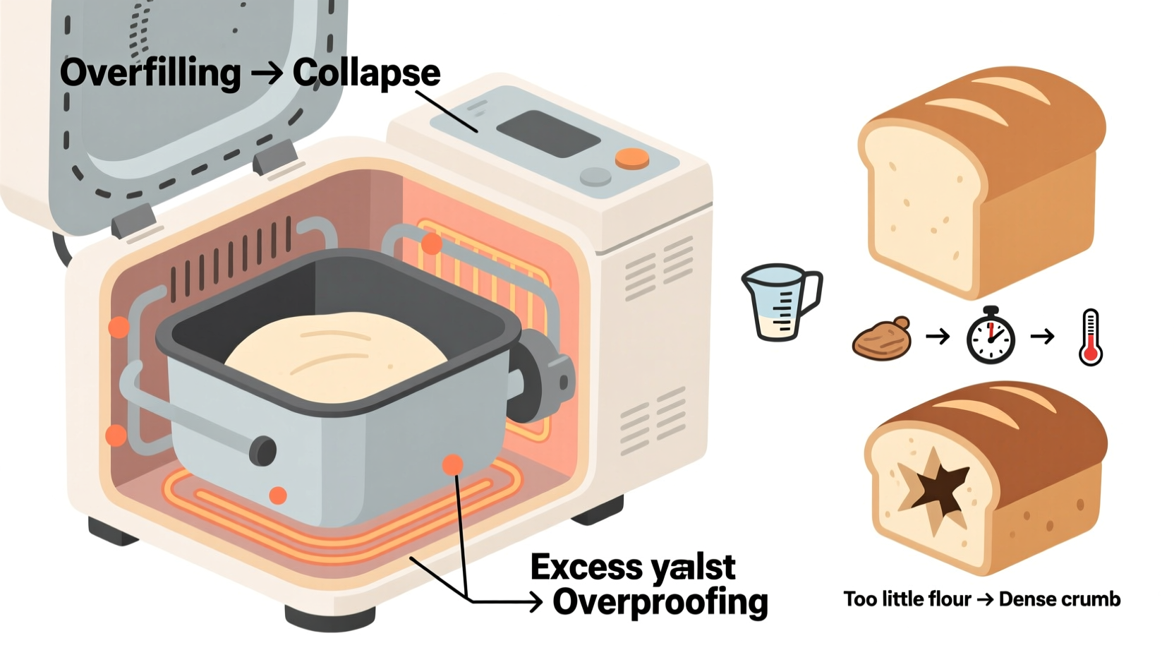 why does my bread machine keep collapsing loaves and how to fix texture issues