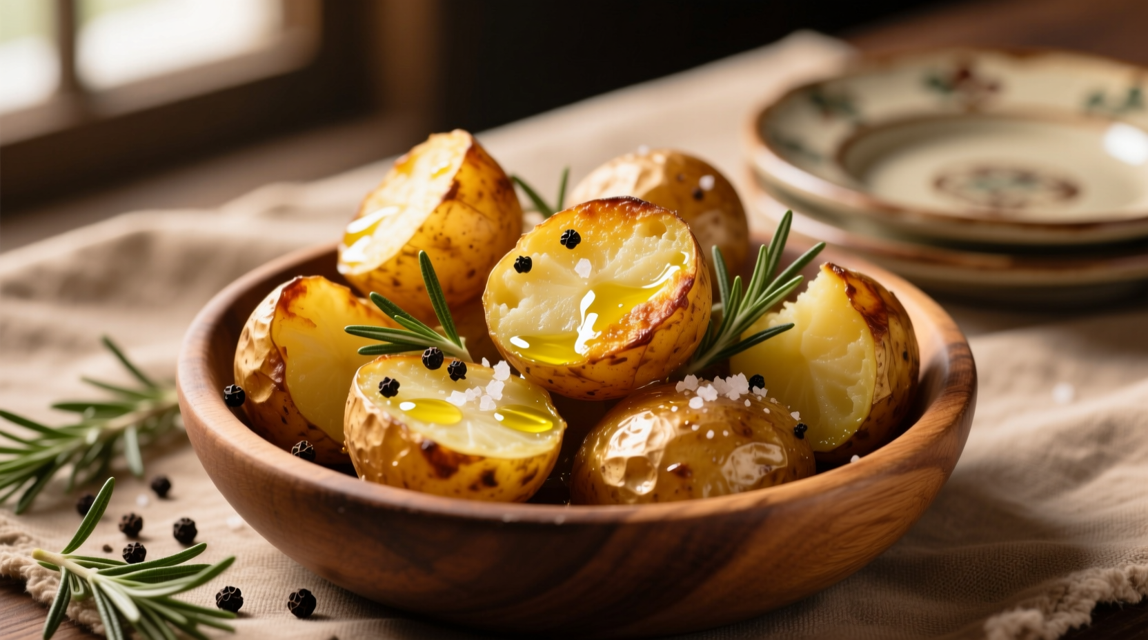 Perfect golden roasted potatoes with crispy edges