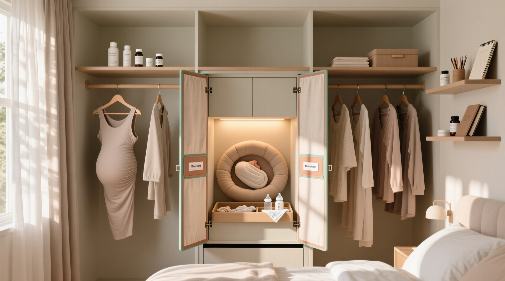 closet organization tips for postpartum transitions