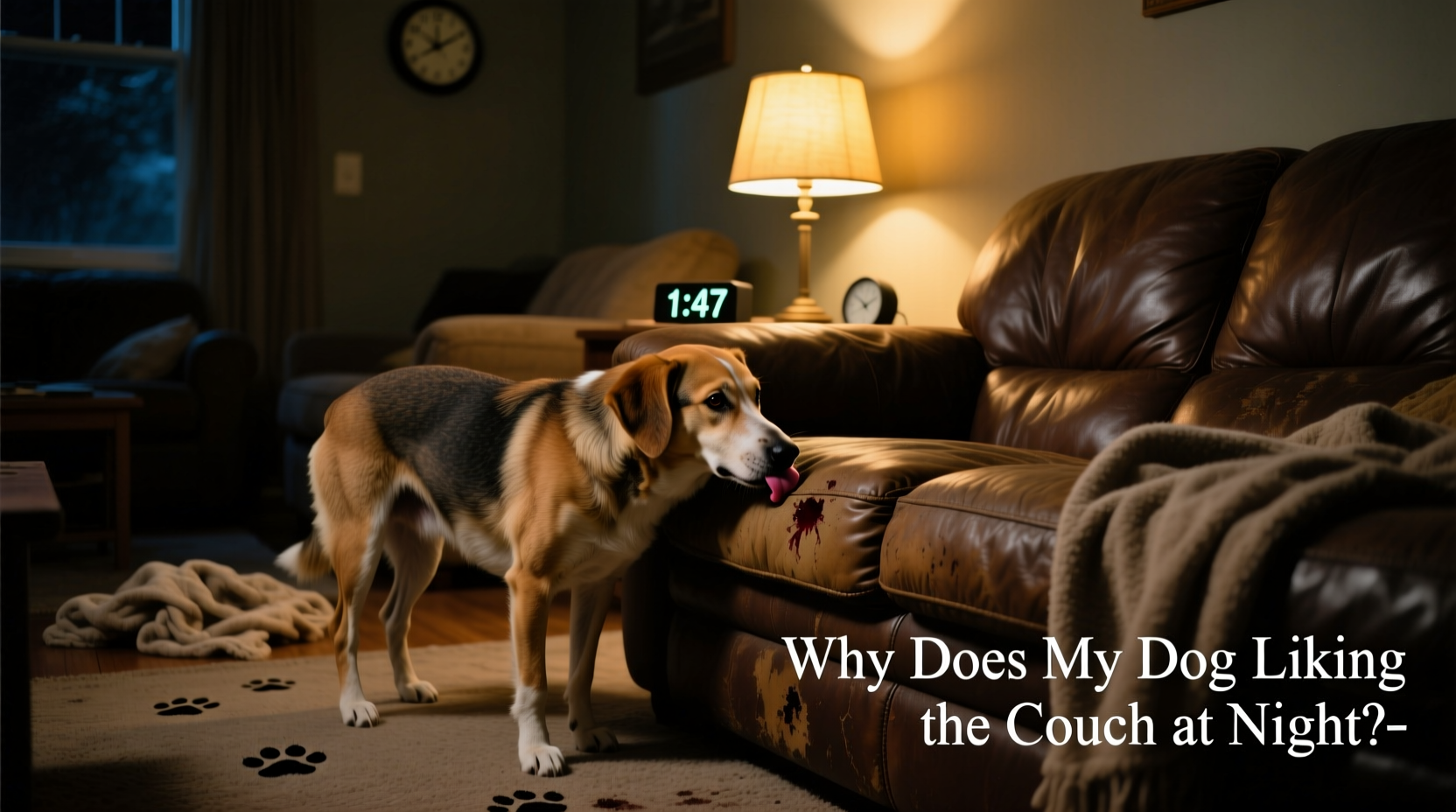 why does my dog lick the couch at night possible behavioral reasons
