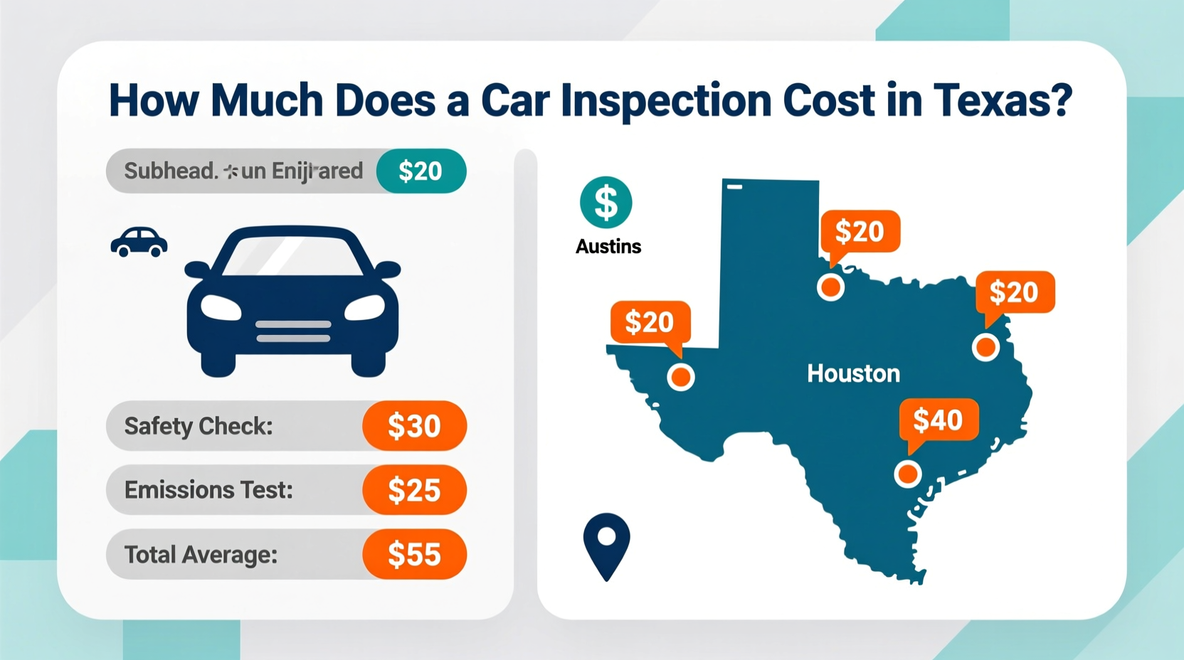 how much does a car inspection cost in texas