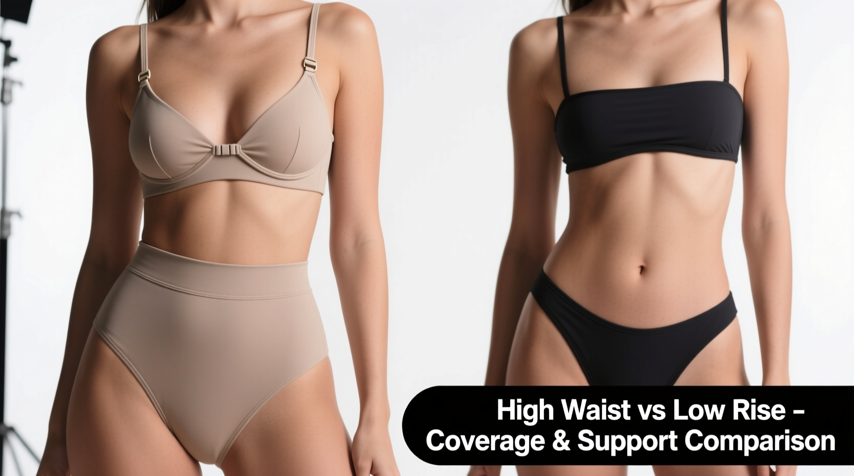 high waist bikini vs low rise which offers more coverage and support