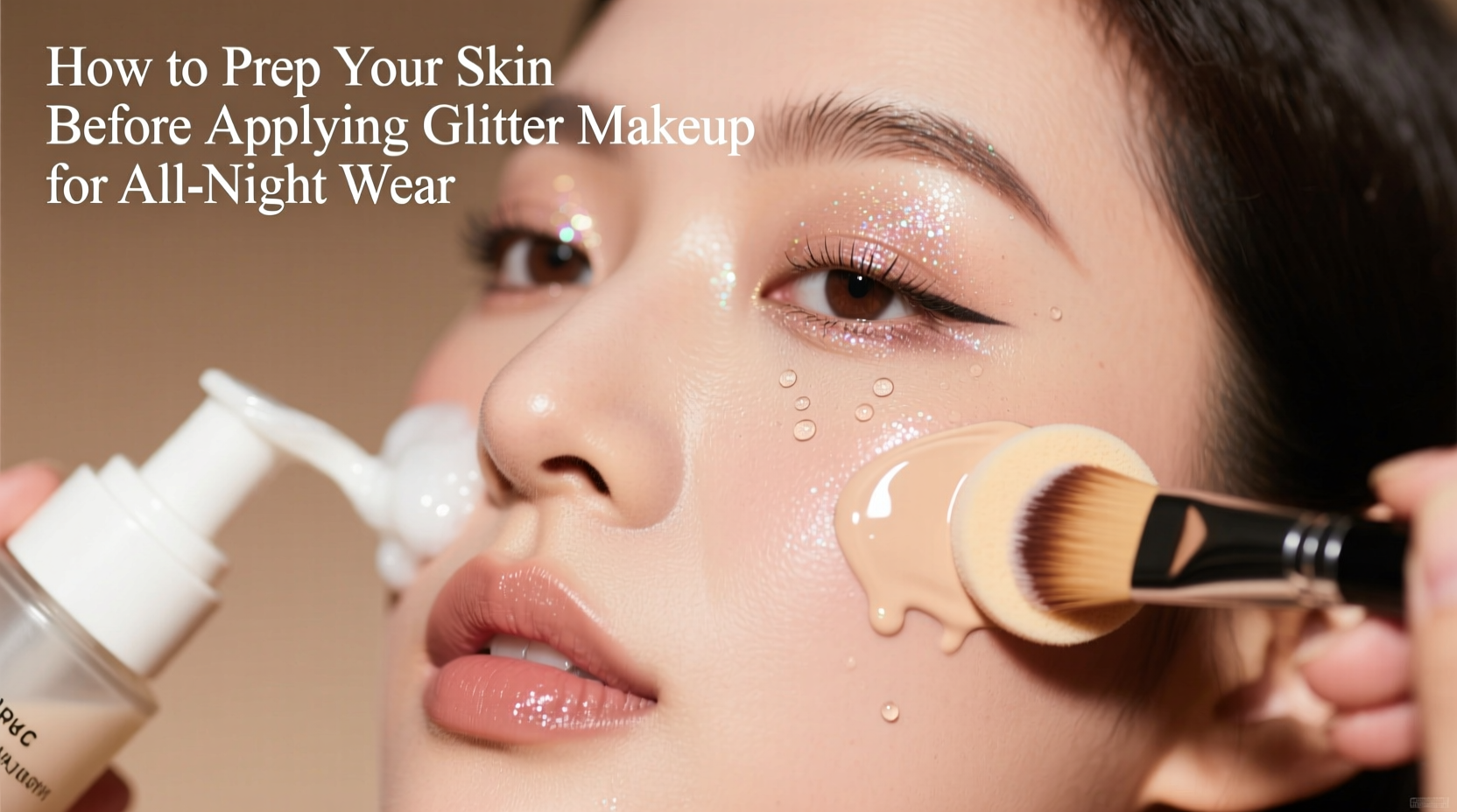 how to prep your skin before applying glitter makeup for all night wear