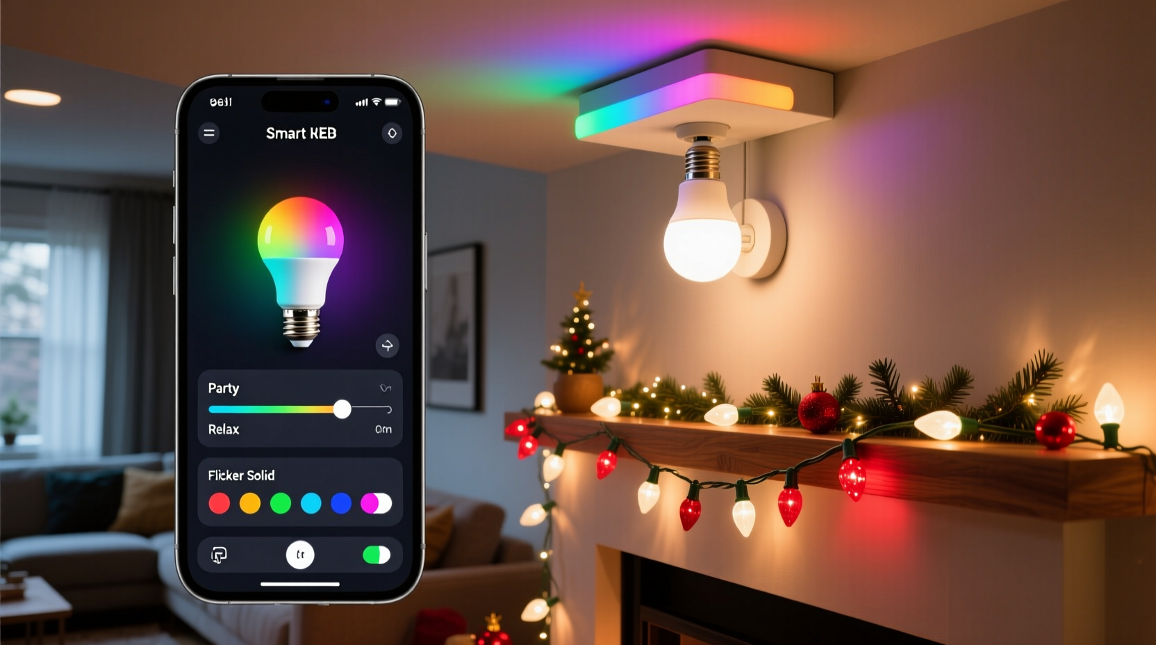 rgb smart bulbs vs static color christmas lights can you control both with one app