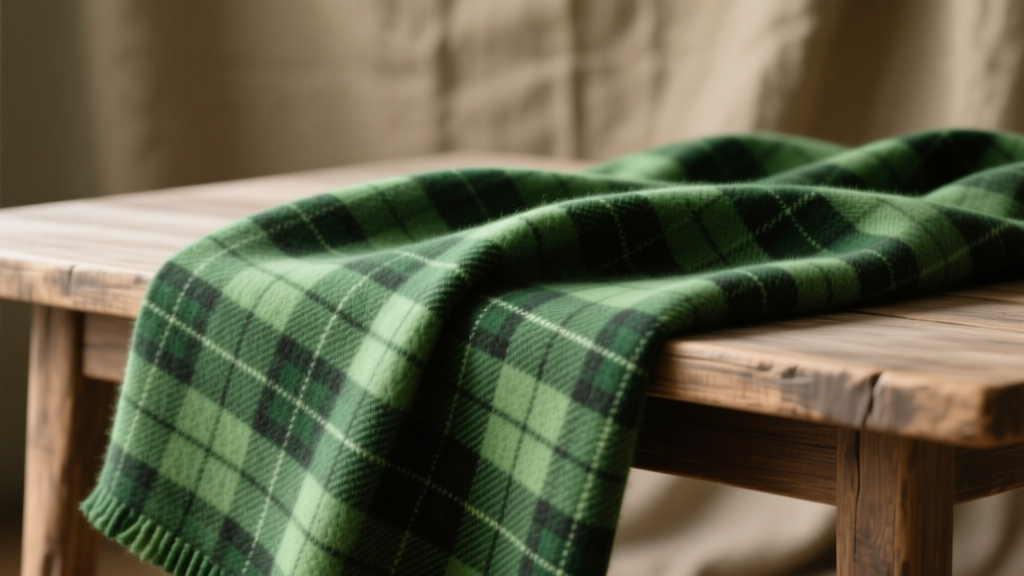 Green Plaid Wool Fabric: Sustainable, Structured & Timeless