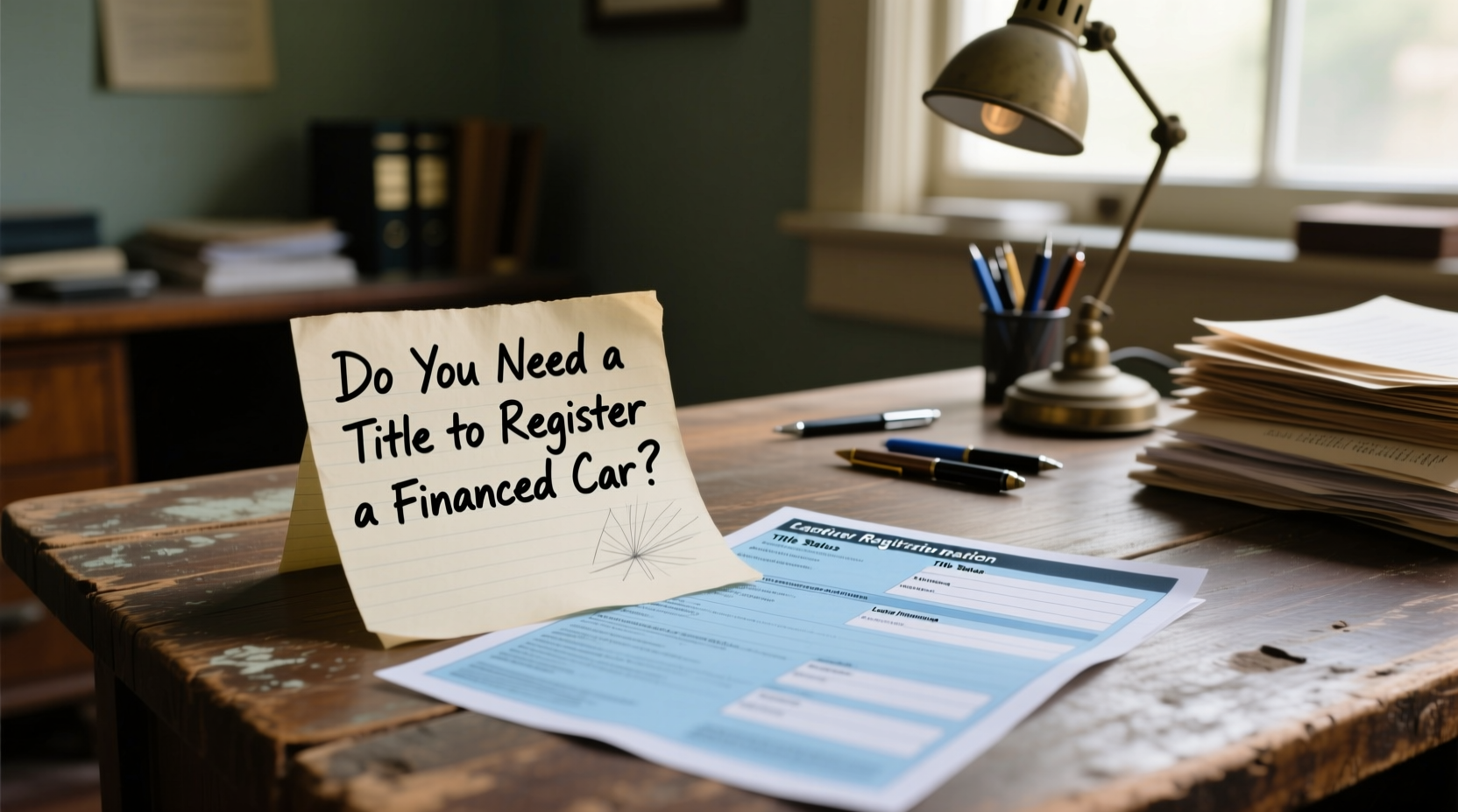 do you need a title to register a financed car