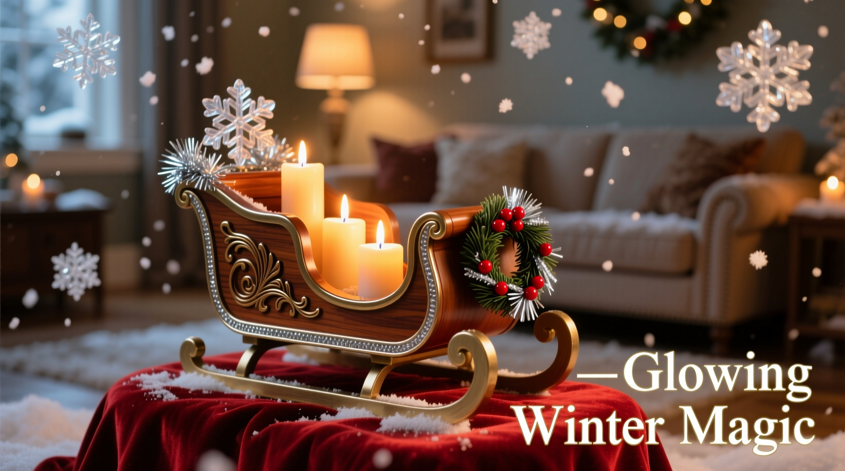 how to make a mini indoor sleigh display with working led candles