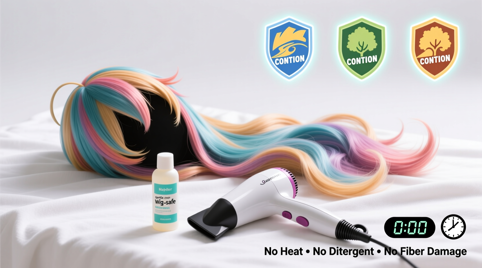how to refresh polyester cosplay wigs safely