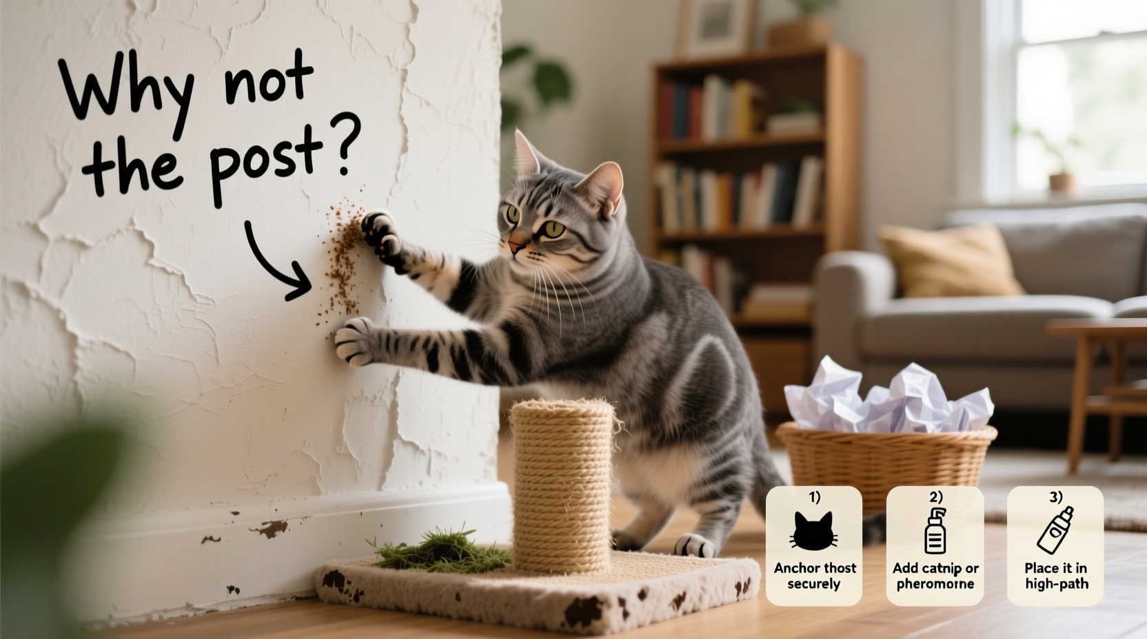 why is my cat scratching the wall instead of the scratching post solutions that work