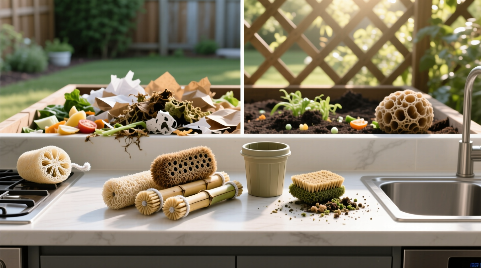 compostable scrubbers vs loofah which breaks down faster