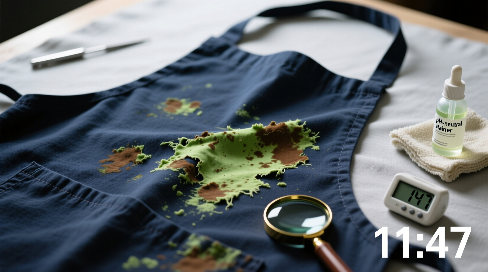 wasabi stain removal for navy aprons