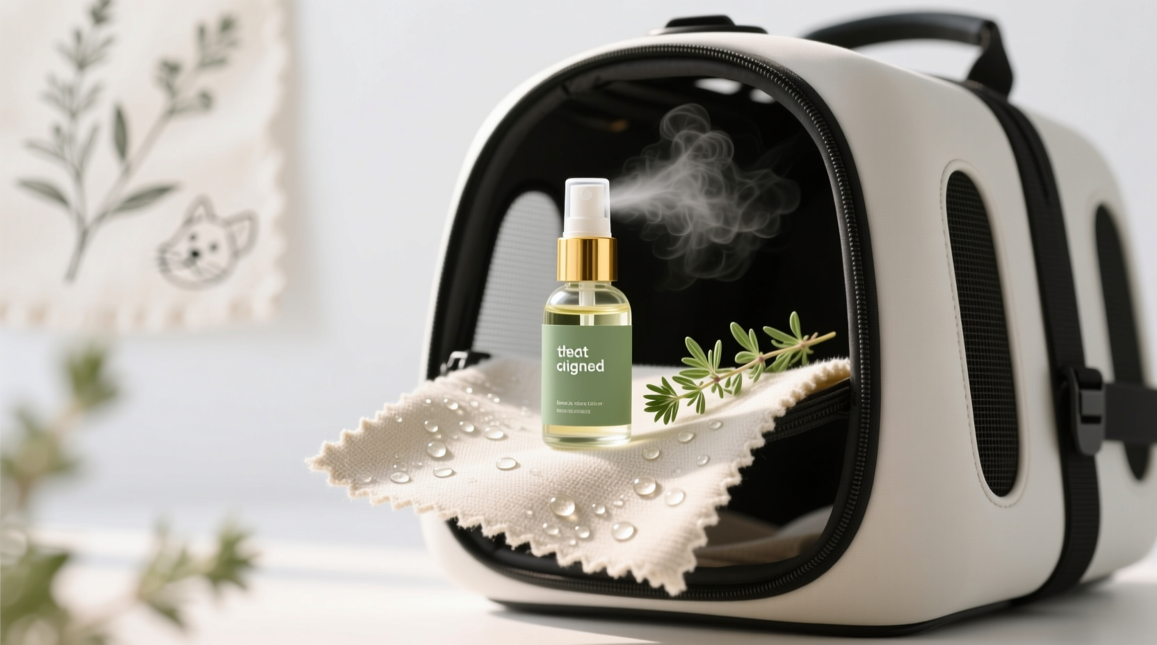 eco friendly cleaning thyme oil for pet carrier fabric