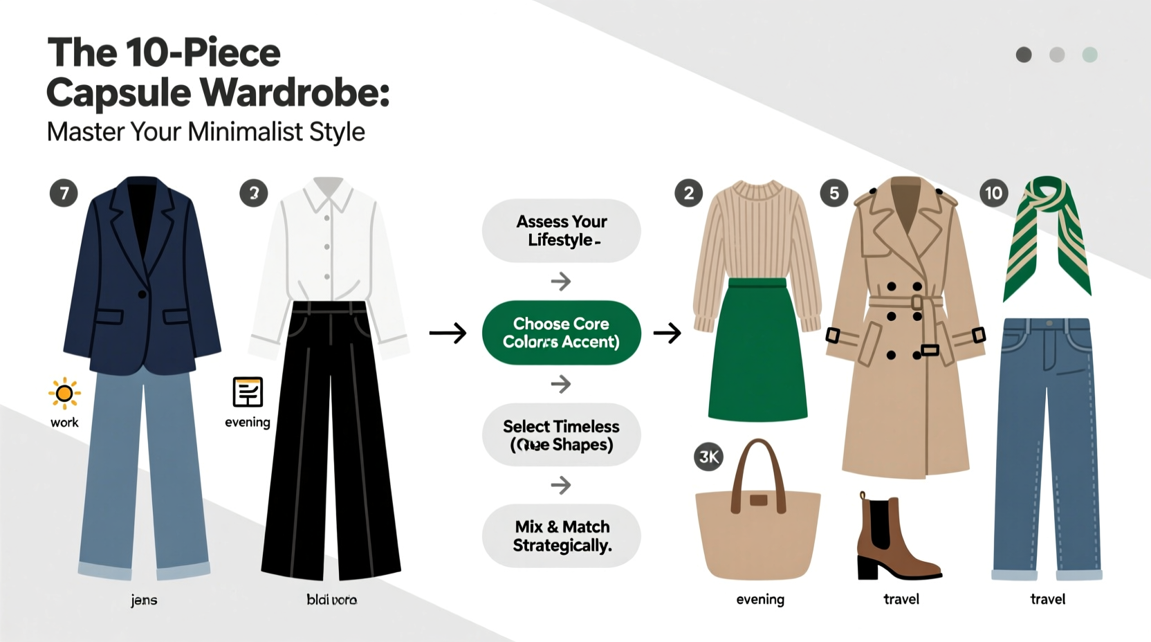 complete guide to creating a capsule wardrobe with only 10 versatile pieces