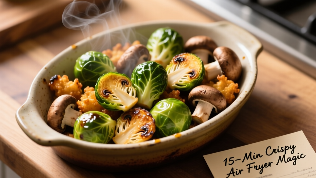 Air Fryer Brussels Sprouts & Mushrooms: Crispy in 15 Min