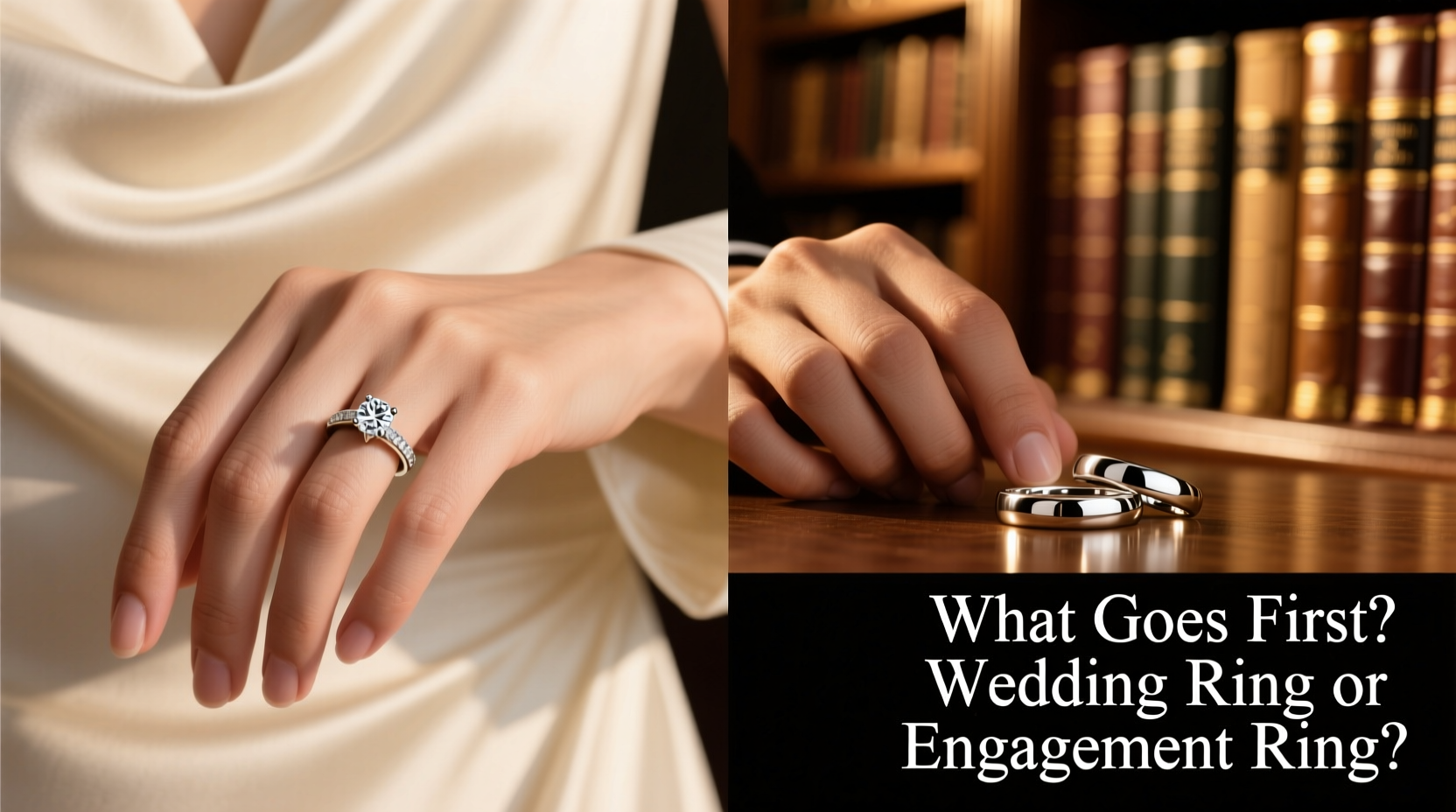 what goes first wedding ring or engagement ring