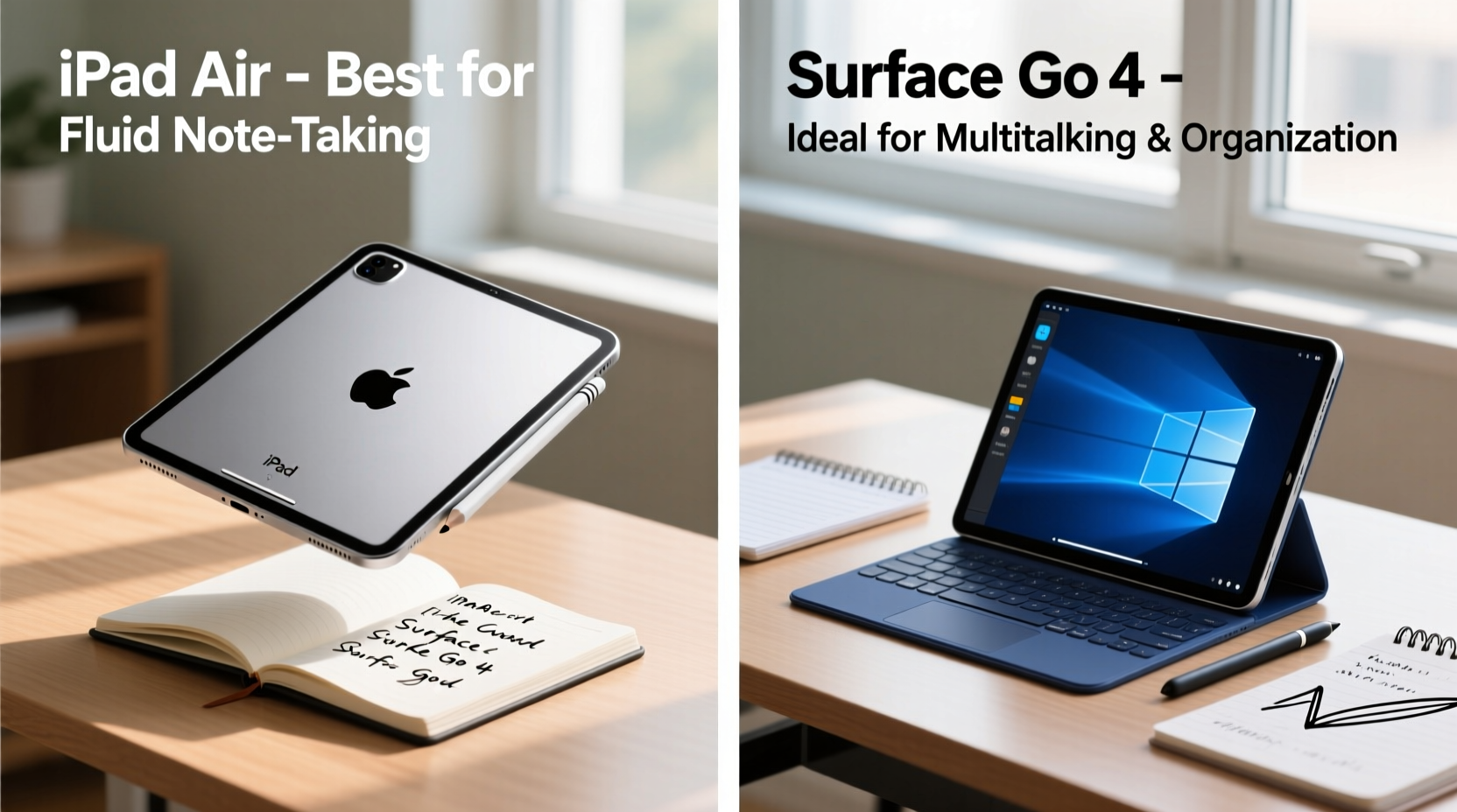 ipad air vs surface go 4 which is better for note taking in class