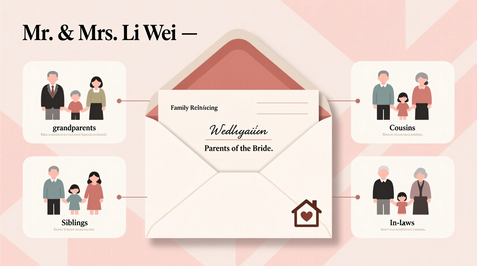 how to address wedding invitations with family