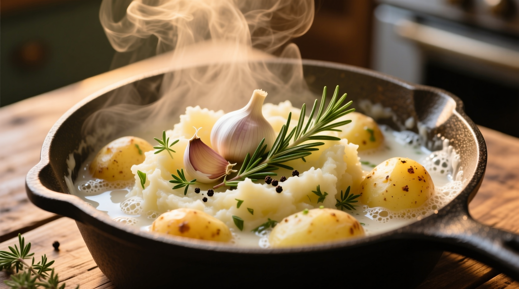 Boil Your Mashing Potatoes with Garlic and Aromatics: Science-Backed Method